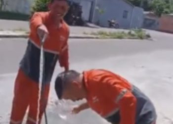 'Olha como o homem tá'': Calor intenso faz gari passar mal durante serviço de coleta em Manaus; vídeo