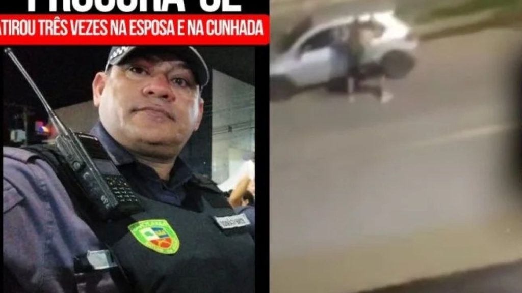 Ao lado do advogado, PM que at1r0u na ex se entrega à polícia em Manaus