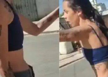Vídeo: Mulher é presa após usar pist0la do marido policial para agredir vizinha