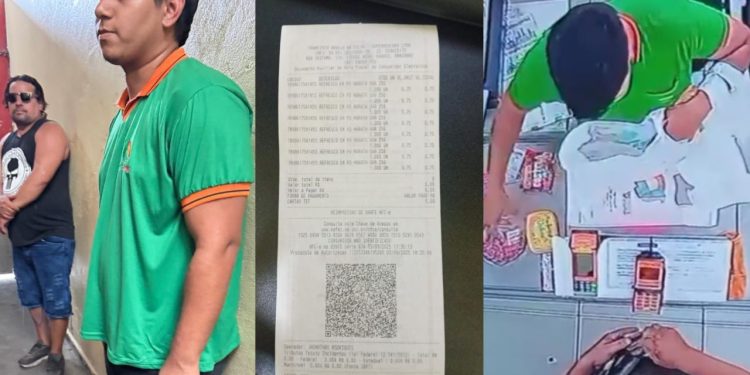 Vídeo: Homem sai de supermercado com R$ 10 mil em mercadorias com ajuda de caixa em Manaus