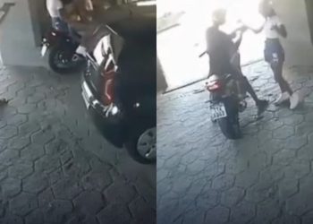 Casal perde a moto em assalt0 antes mesmo de entrar no quarto de motel; vídeo