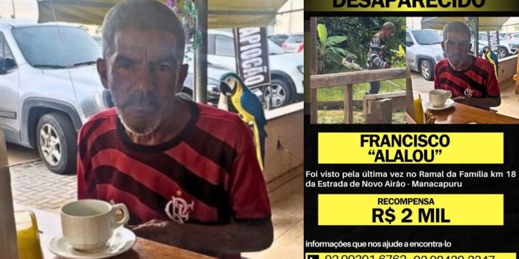 Família oferece R$ 2 mil por informações sobre homem desaparecido há duas semanas no AM