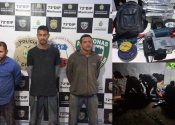 Trio é pres0 em Manicoré enquanto cavava buraco em agência bancária