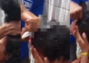 Vídeo: tráfic0 c0rta cabelo de mulher que chifrou chefe da boca: ‘tu é mulher de bandido’