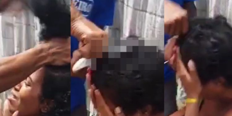 Vídeo: tráfic0 c0rta cabelo de mulher que chifrou chefe da boca: ‘tu é mulher de bandido’