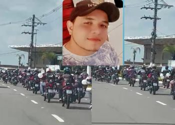 Vídeo: motoqueiros fazem cortejo no sepultamento de moto Uber m0rto em Manaus