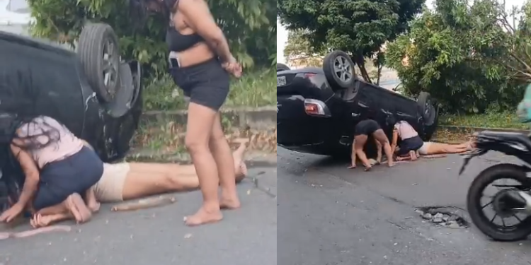 Vídeo: Supostamente bêb@das, mulheres cap0tam em carro e ficam f3ridas no Viver Melhor