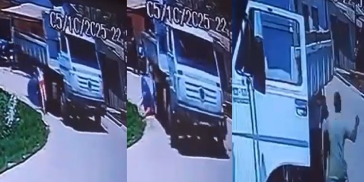 Urgente: vaza vídeo do momento em que mulher tem crânio esmagad0 por caminhão no Amazonas