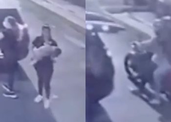 Vídeo: Bandid0s rendem mãe com bebê dormindo no colo em assalt0 em frente de casa em Manaus