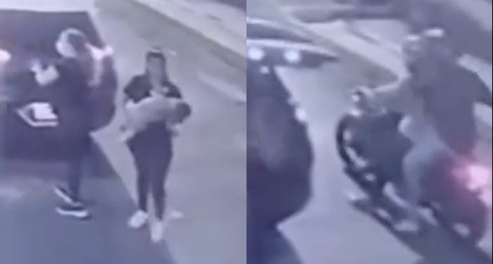 Vídeo: Bandid0s rendem mãe com bebê dormindo no colo em assalt0 em frente de casa em Manaus