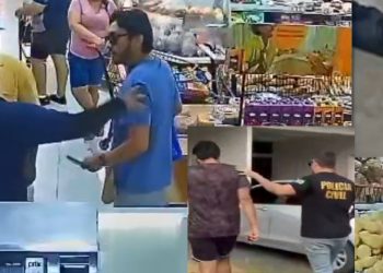 Vídeo: bancário tenta matar agente de trânsito após briga na fila do pão em Manaus