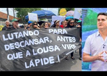 Vídeo: professores de Manaus protestam contra “PL da m0rte” de David Almeida  