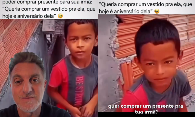 Vídeo: Luciano Huck ajuda família de garotinho de 9 anos que viralizou pedindo serviço de pedreiro em Manaus