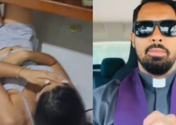 Vídeo: padre pego com noiva de fiel tenta explicar: ‘ela veio só tomar banho’