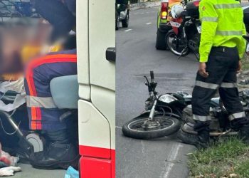 Jovem fica gr4vemente ferid0 após c0lisão de moto em Manaus