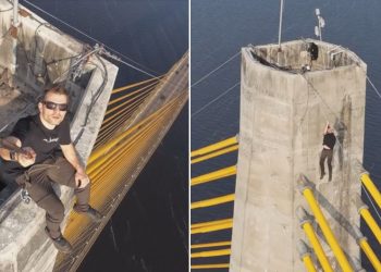 Vídeo de escalada na Ponte Rio Negro de influenciador polonês viraliza e repercute na internet”