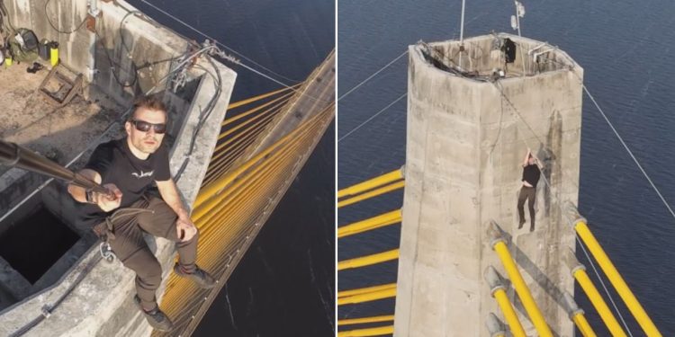 Vídeo de escalada na Ponte Rio Negro de influenciador polonês viraliza e repercute na internet”