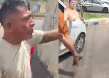 Ladrão é esp4nc0 no Alvorada e foge para dentro de carro; veja o vídeo