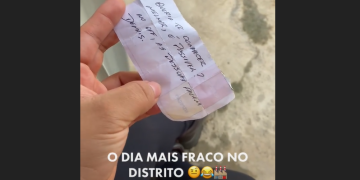 No dia ‘mais fraco’ no Distrito Industrial, funcionária mostra bilhete que pede encontro ‘no off’; veja