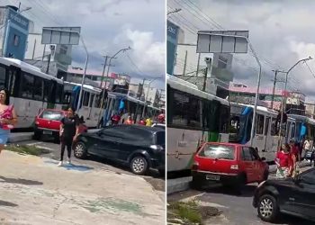 Vídeo: rodoviários voltam a parar os ônibus em Manaus por atraso em pagamentos