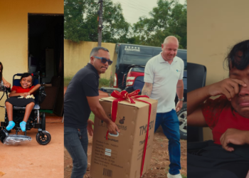 Vídeo: Influenciadora Pequena Lo vai para Presidente Figueiredo fazer doação para fã PCD