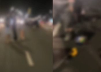 Testemunha grava vídeo de motoqueiro deg0lado por caminhão no viaduto: ‘tor0u o cara’