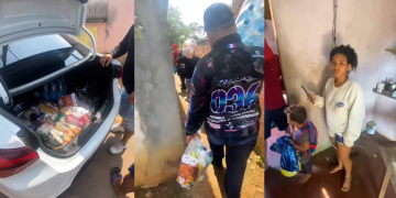 Grupo de mototaxistas faz doação para trabalhador que teve a casa invadida: ‘Pedido de desculpas’; veja