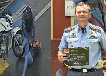 Veja: Novo vídeo mostra coronel da PM sendo ajudado por policiais após e$pancar a esposa em Manaus