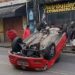 Condutor passa mal e causa ac1dente com capotament0 no bairro Lírio do Vale
