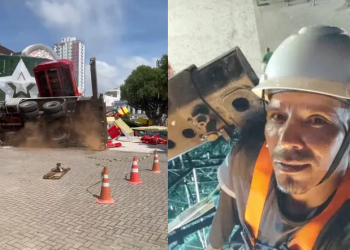 Trabalhador s0c0rrid0 m0rr3 após queda com guindaste em montagem natalina no Centro de Manaus
