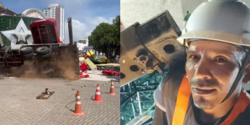 Trabalhador s0c0rrid0 m0rr3 após queda com guindaste em montagem natalina no Centro de Manaus