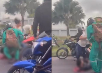 Vídeo: Duas pessoas ficam f3r1das em gr@v3 ac1dente na avenida Efigênio Salles