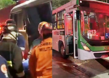 Vídeo: Micro-ônibus e ônibus se ch0cam e deixam nove f3rid0s no bairro Japiim