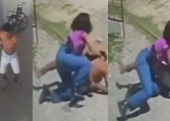 Vídeo: policial encara suspeito sozinha, derruba ele no chão e evita sua fuga na UPA