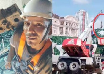 Trabalhador que m0rreu no tombamento do guindaste em Manaus é velado em Parintins