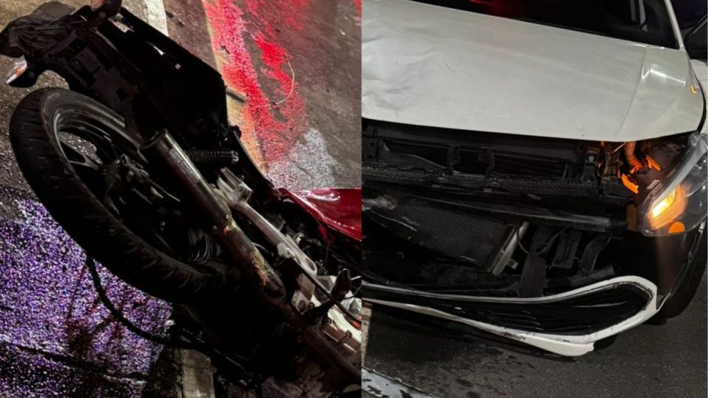 Entregador tem perna quebr4d4 após ser atingid0 por carro que furou sinal em Manaus