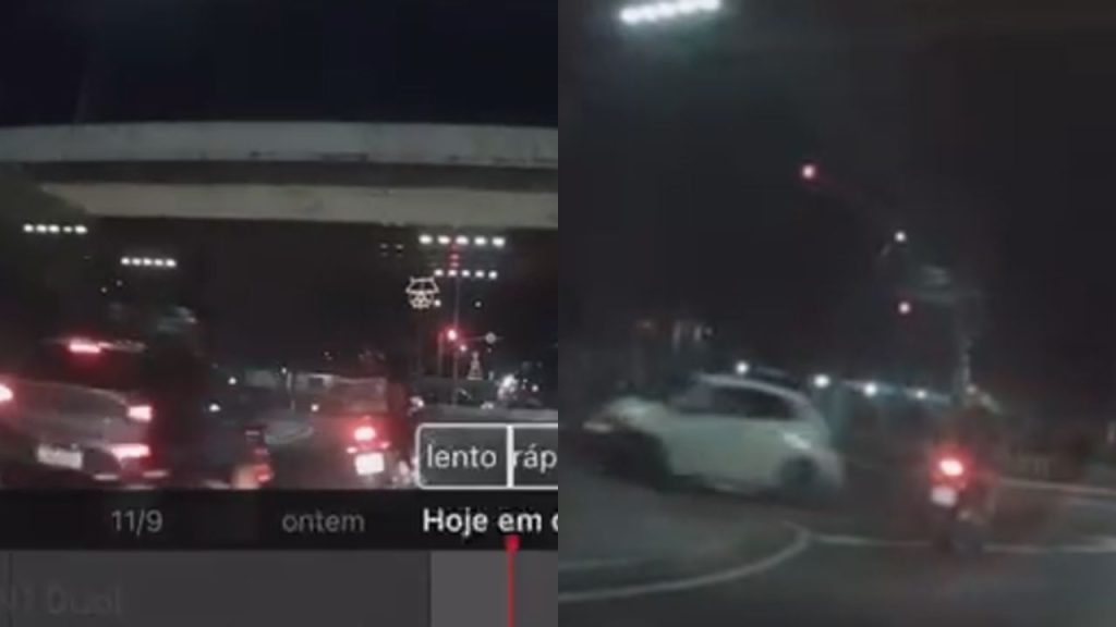 Veja o momento que entregador avança o sinal e é atr0pelad0 em Manaus