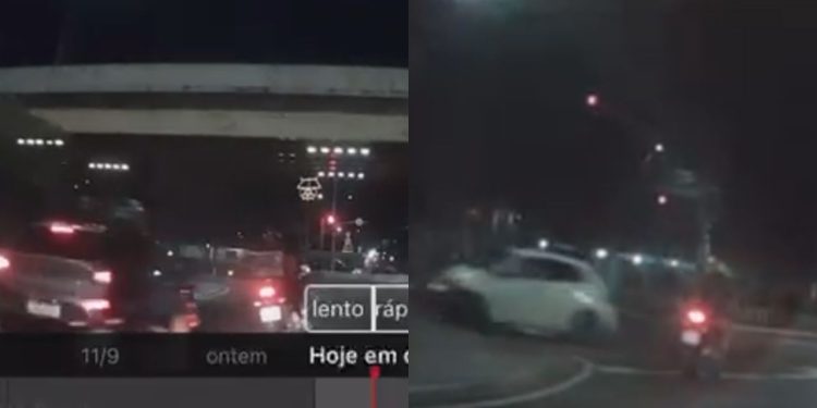 Veja o momento que entregador avança o sinal e é atr0pelad0 em Manaus