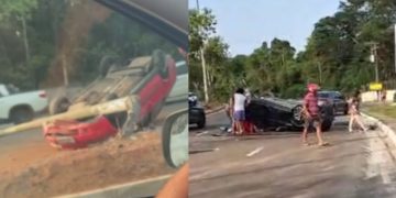 Carros cap0tam e duas pessoas m0rr3m em ac1dente na Avenida do Turismo
