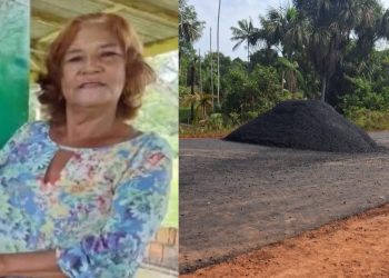 Casal em moto bate em acúmulo de material asfáltico na pista e mulher m0rr3 em Parintins