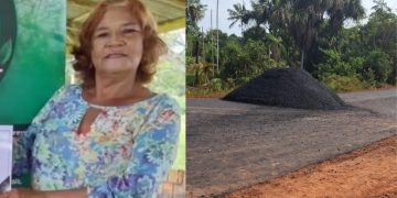 Casal em moto bate em acúmulo de material asfáltico na pista e mulher m0rr3 em Parintins