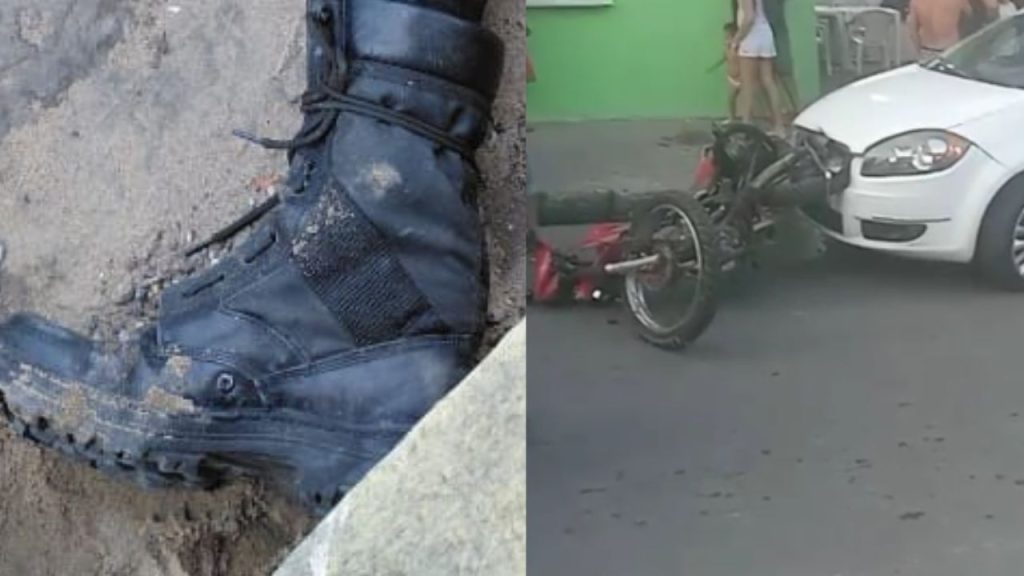 Vídeo: Ac1dente entre moto e carro deixa militar da Aeronáutica ferid0 no Educandos