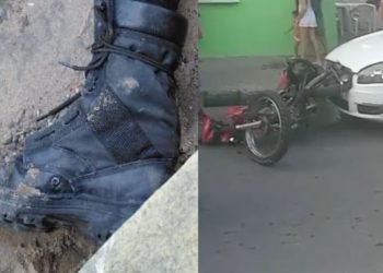 Vídeo: Ac1dente entre moto e carro deixa militar da Aeronáutica ferid0 no Educandos