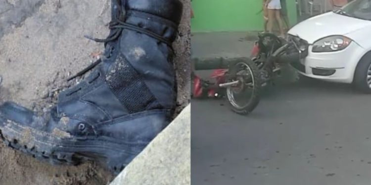 Vídeo: Ac1dente entre moto e carro deixa militar da Aeronáutica ferid0 no Educandos