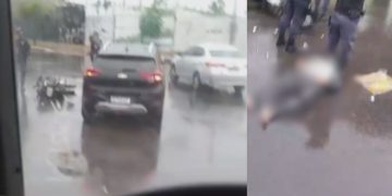 Motociclista é socorrido após ser atingido por carro na Djalma Batista