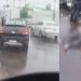 Motociclista é socorrido após ser atingido por carro na Djalma Batista