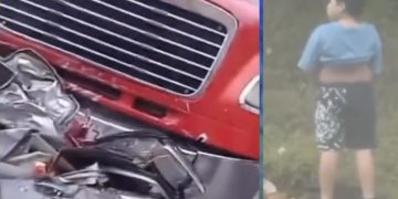 Vídeo forte: filho pede para urinar na estrada e pais m0rrem esmagados por carreta 