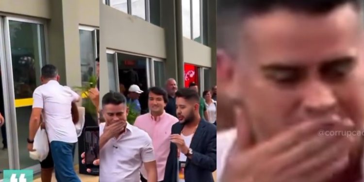 Vídeo de momento nojinho: David Almeida limpa a boca após beijar apoiadora