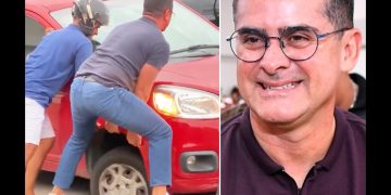 Vídeo: voluntários se unem para tirar carro do buraco em Manaus: ‘cadê o prefeito?’