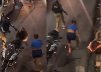 Vídeo mostra homem, mulher e agentes do Detran numa confusão em Manaus